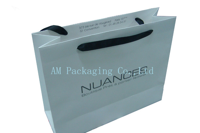 white kraft paper shopping bag