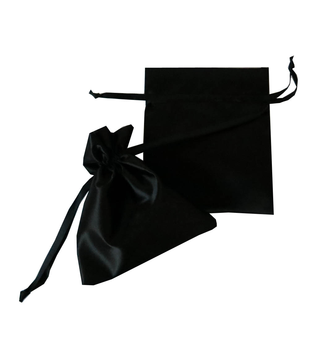 black satin gift pouch