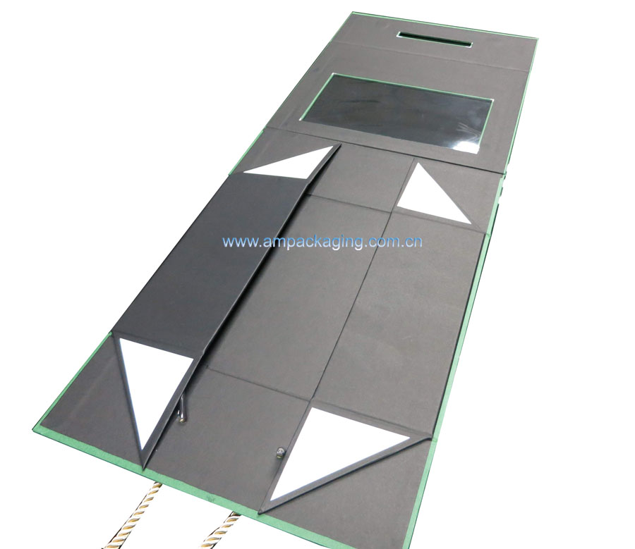 folding rigid paper box with pvc window